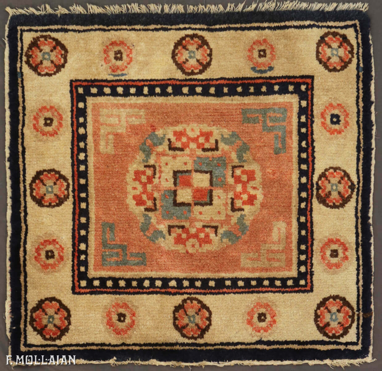 Antique Tibetan Rug (58x61 cm)